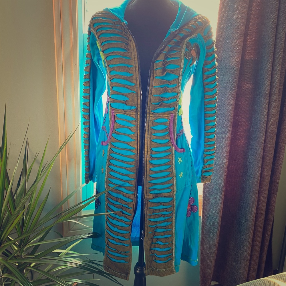 Hippie hand-embroidered duster